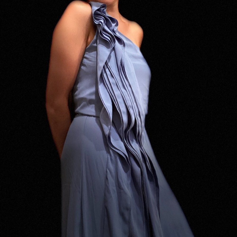 BCBG Periwinkle blue bridesmaid dress